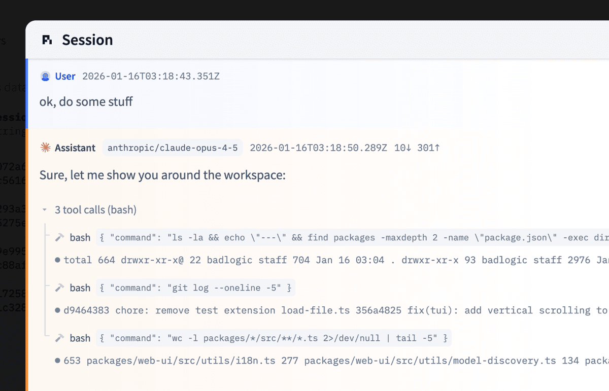 Agent traces template viewer