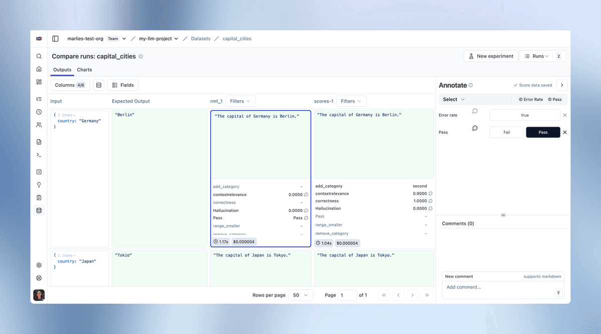 Annotate from compare view
