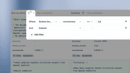 Filters in Compare View