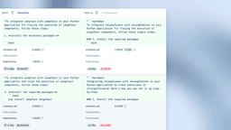 Baseline comparison view