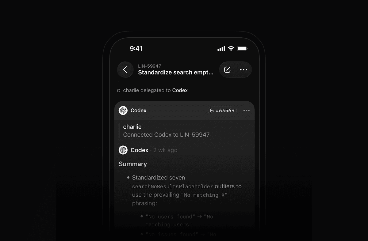 Tapping on Codex session shows its chain of thought on an iPhone