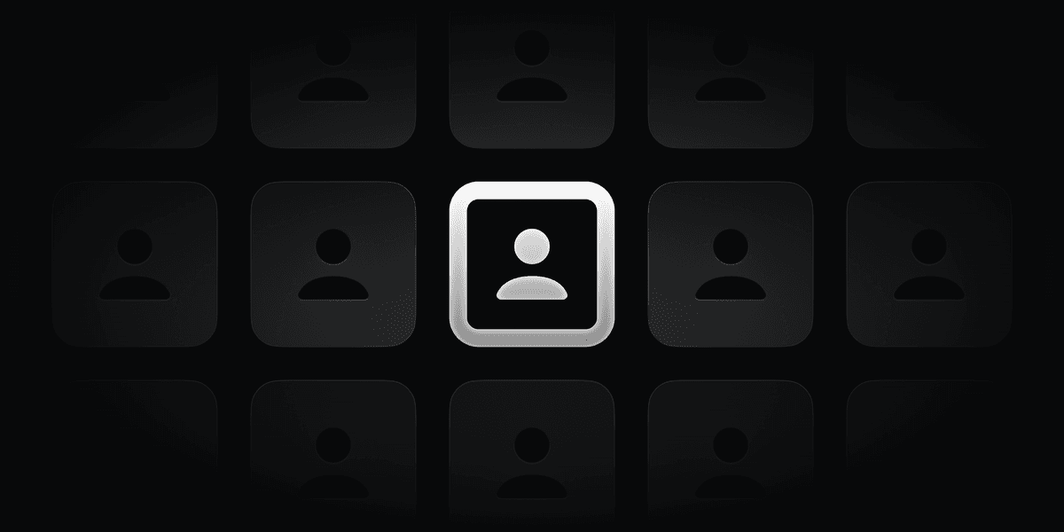 Abstract illustration of two people icons centered on a dark background with a subtle radial motion effect, representing team ownership and permissions.