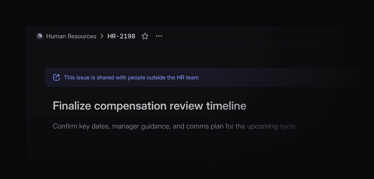 A shared issue from an HR team: Finalize compensation review timeline