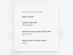 Screenshot of docs sidebar showing sub-section names