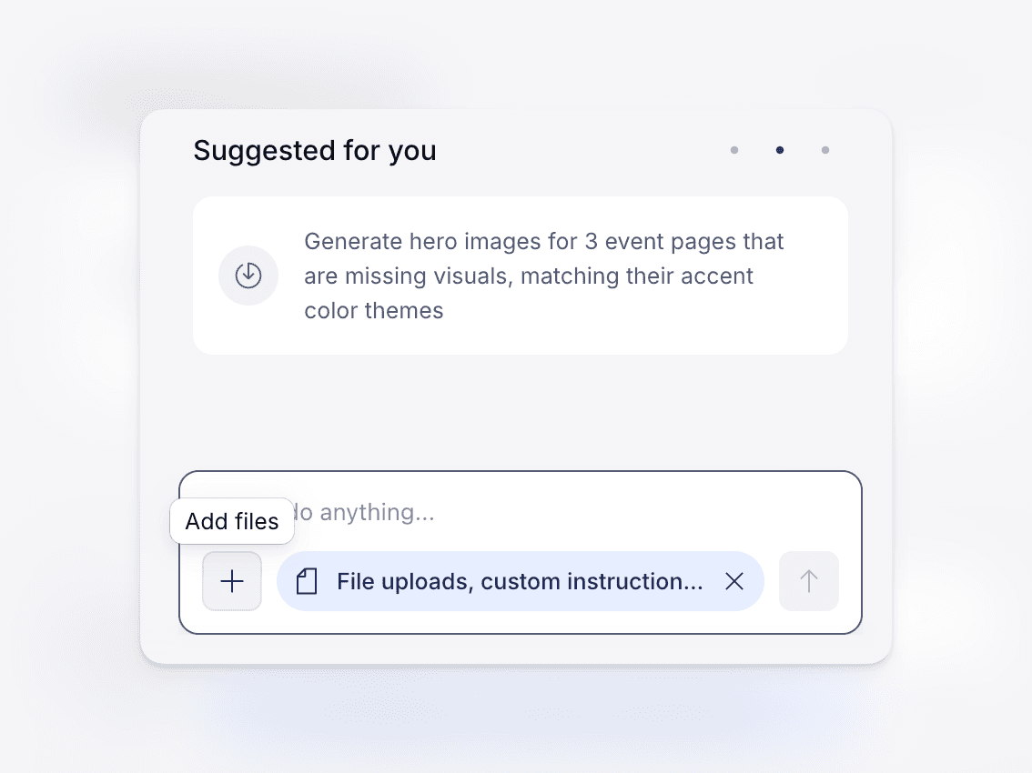 A white UI card titled 