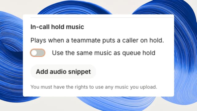 Mid-call hold music settings