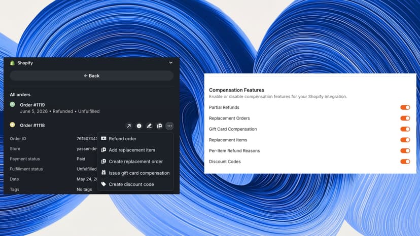 Handle Shopify refunds and compensation without leaving the Inbox