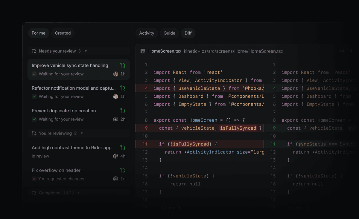 Reviews dedicated tab showing what needs your input