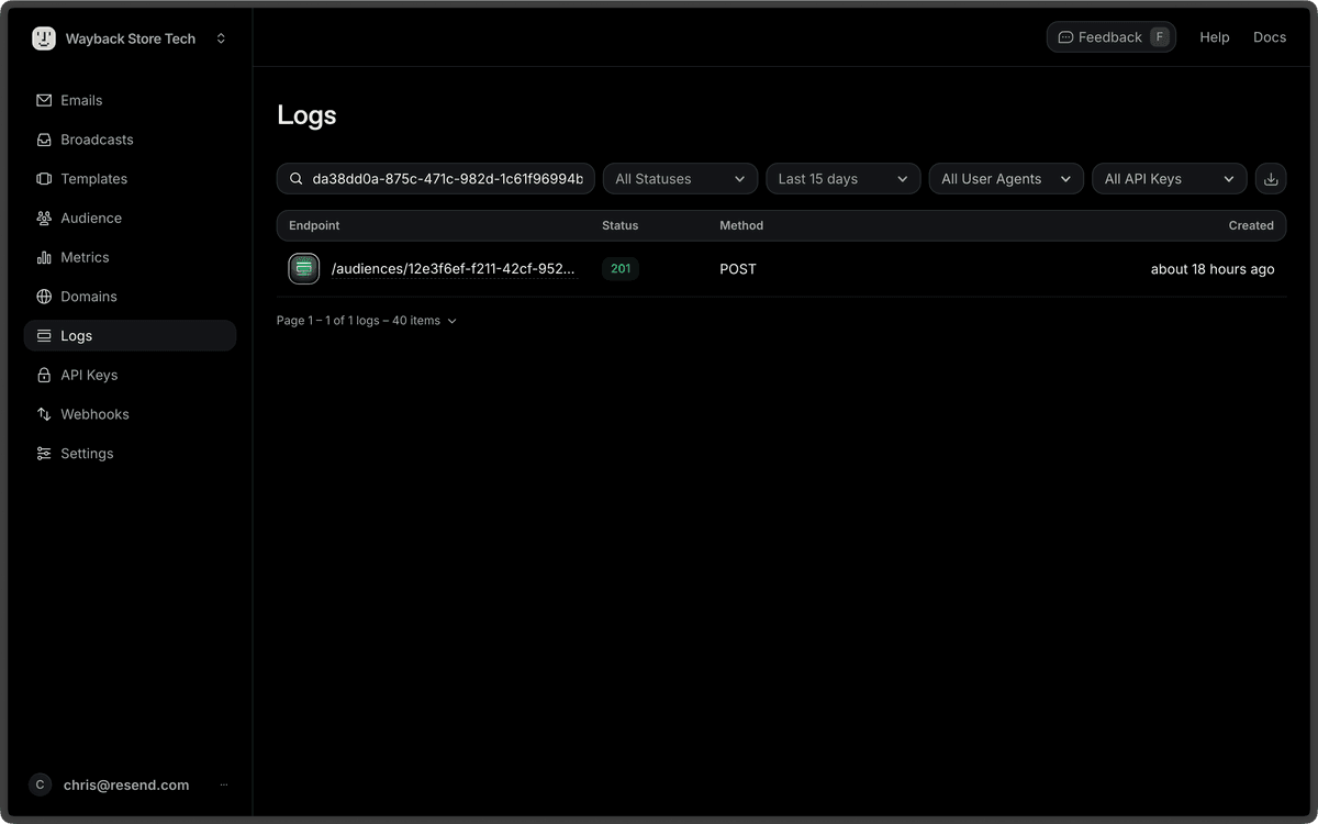 Search by Log ID