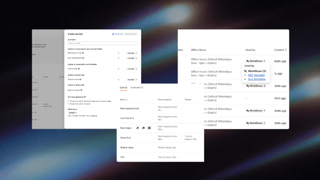 SLA Settings Page Improvements