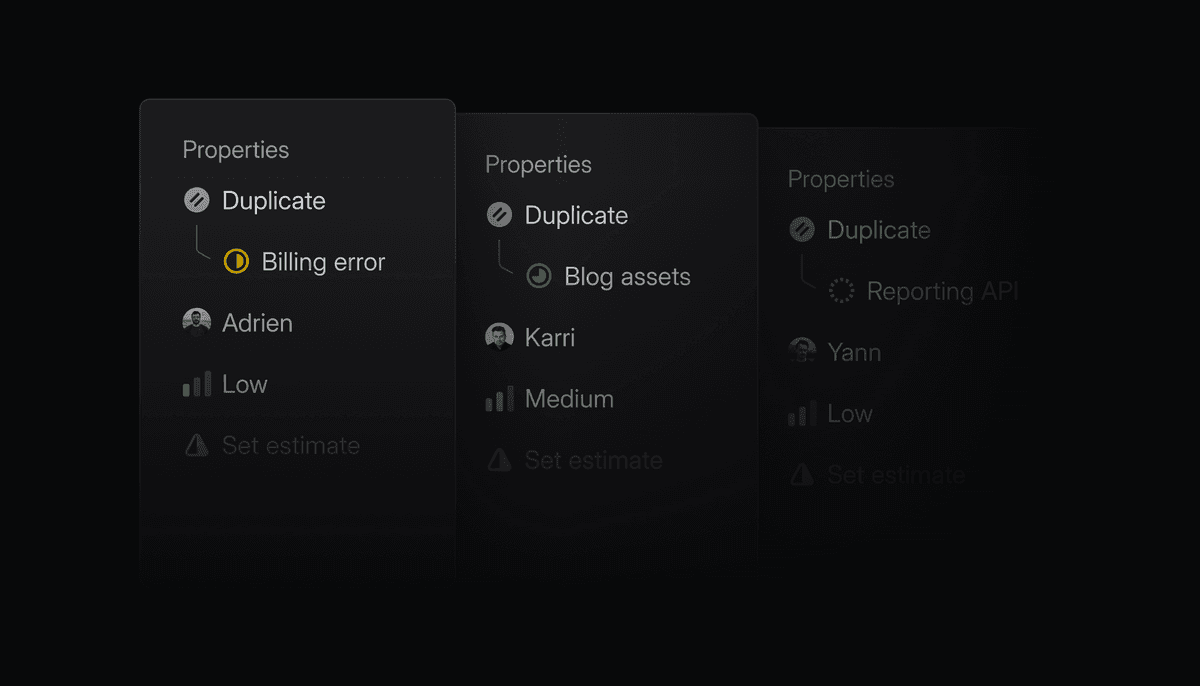 Duplicate issue underneath the duplicate status in the issue sidebar