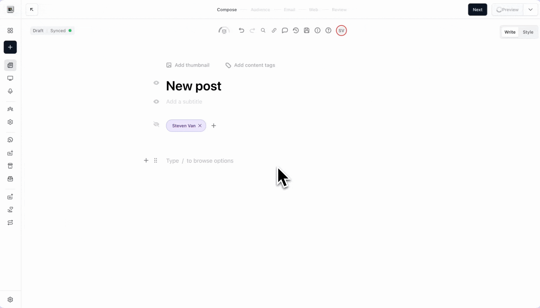 Embedding webinar in newsletter using /product command