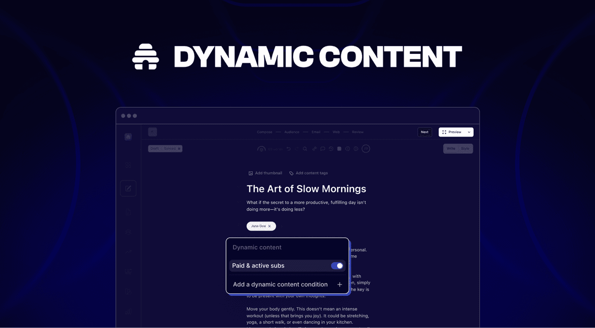Dynamic content example