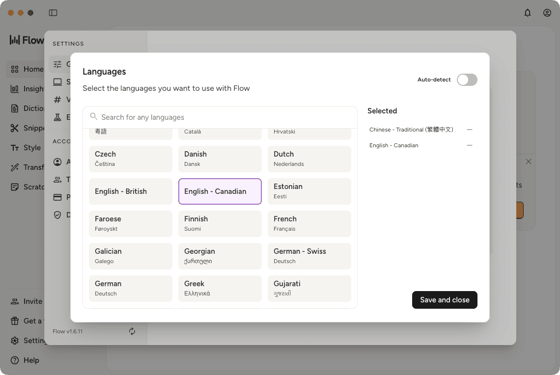 Canadian English settings