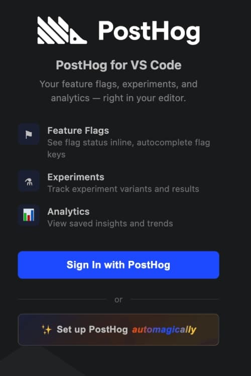 PostHog VS Code extension