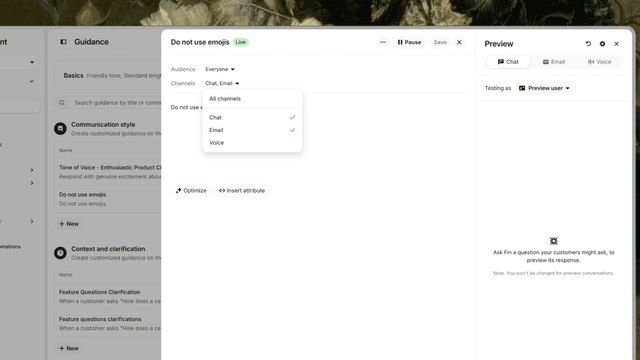 Channel-Specific Controls
