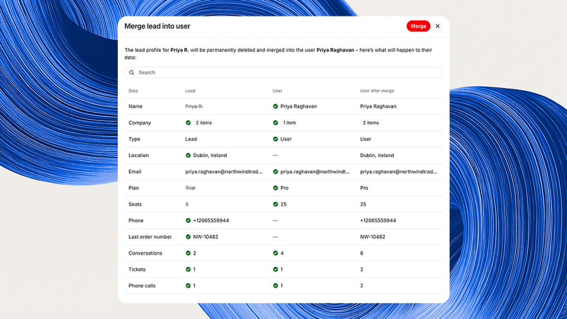 Preview contact merges before confirming them