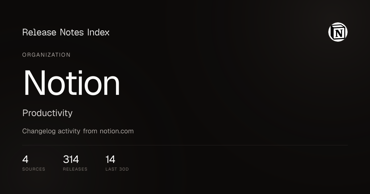 Notion Overview · October 2026 — Release Notes Index