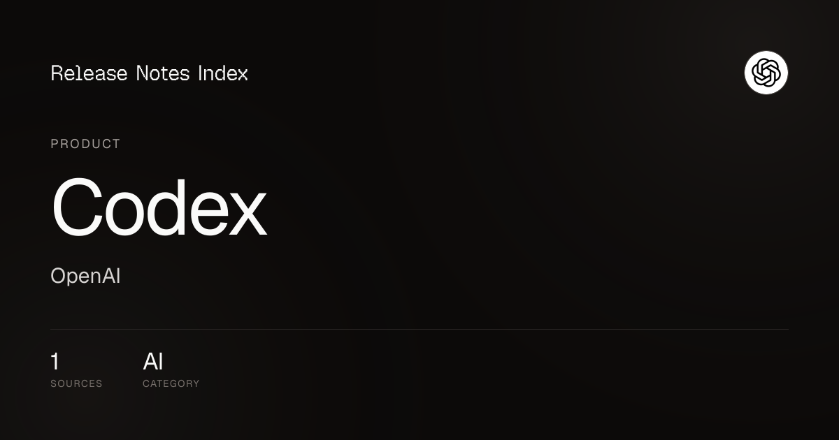 Codex Release Notes & Changelog · August 2026 — releases.sh